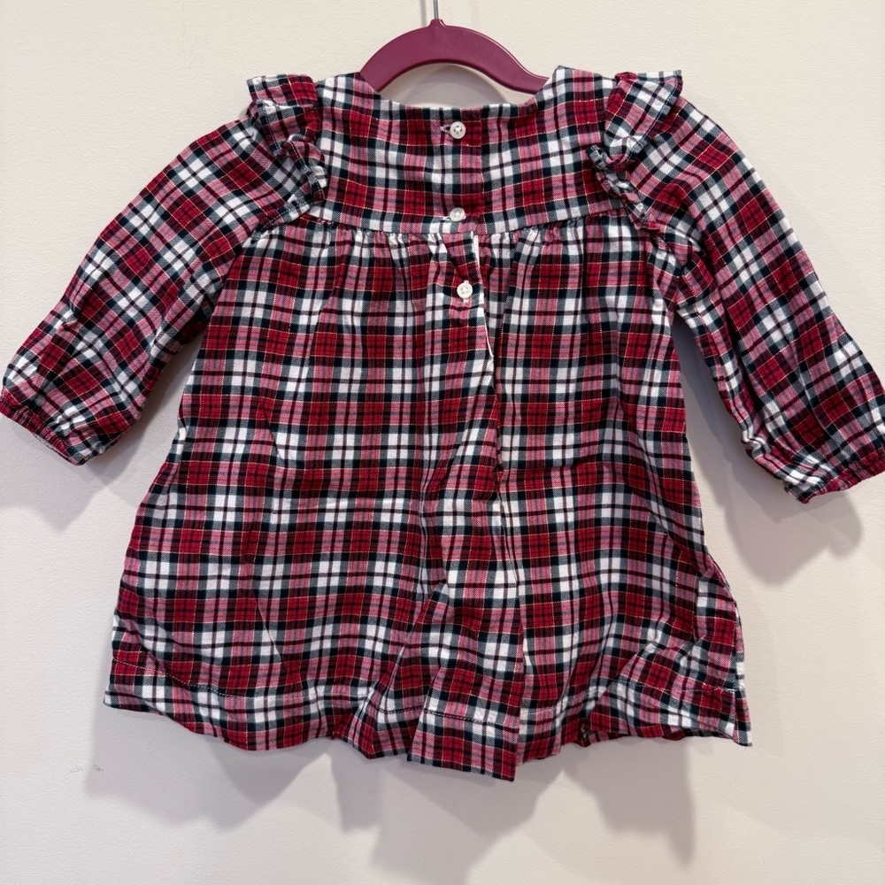 Like NEW Baby Gap Plaid Ruffle Baby Dress size 12-18 months - Picture 2 of 5